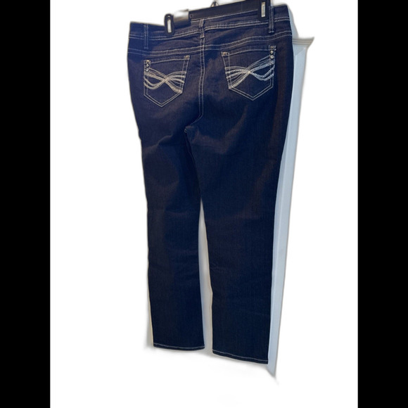 Roz & Ali Jeans Distressed Mid Rise Blue Womens Size 14 NWT - Picture 8 of 8